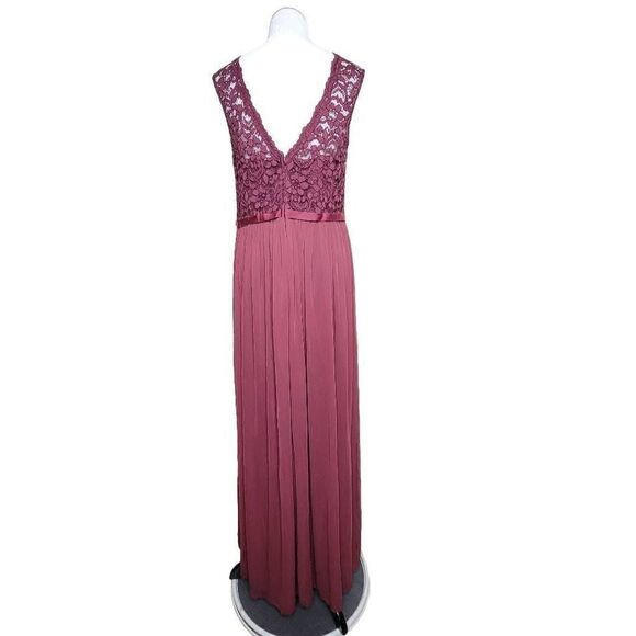 Davids Bridal Lace Top Formal Dress Gown Wine Burgundy 14 - Picture 3 of 15